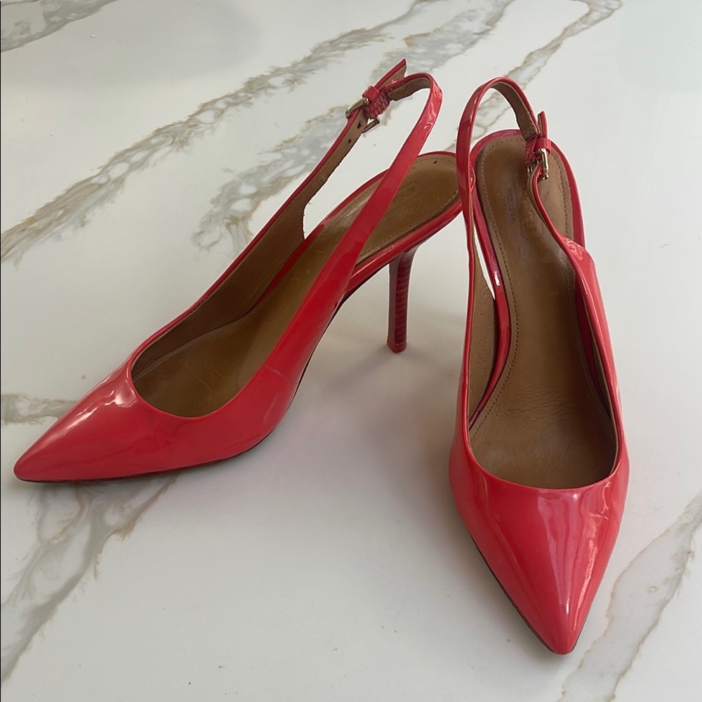 Coach coral red orange Slingback Heels size 9.5